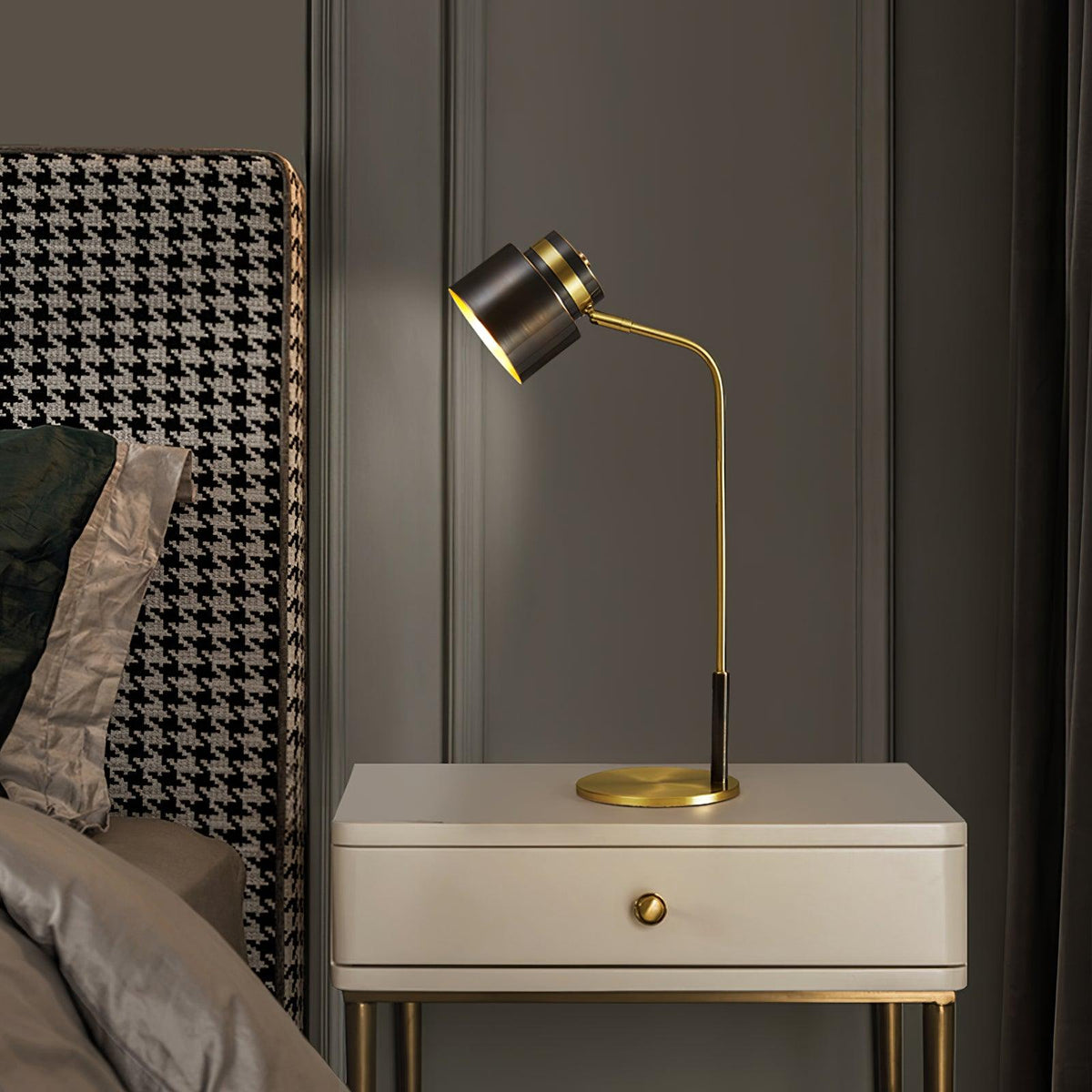 Zorase Brass Industrial Table Lamp