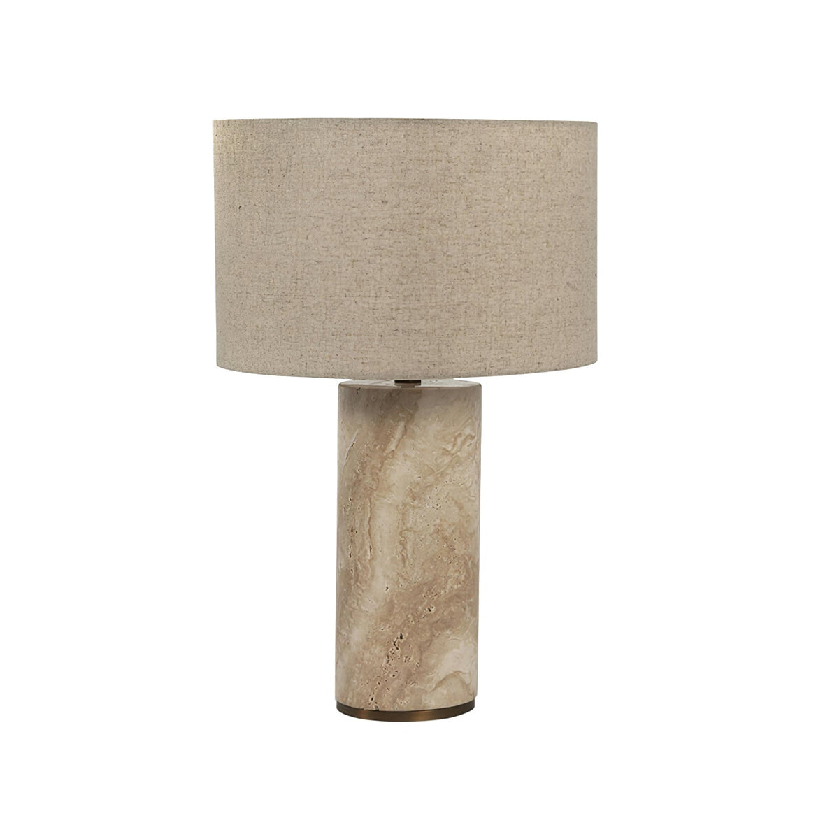 Vonoryra Cylindrical Travertine Table Lamp