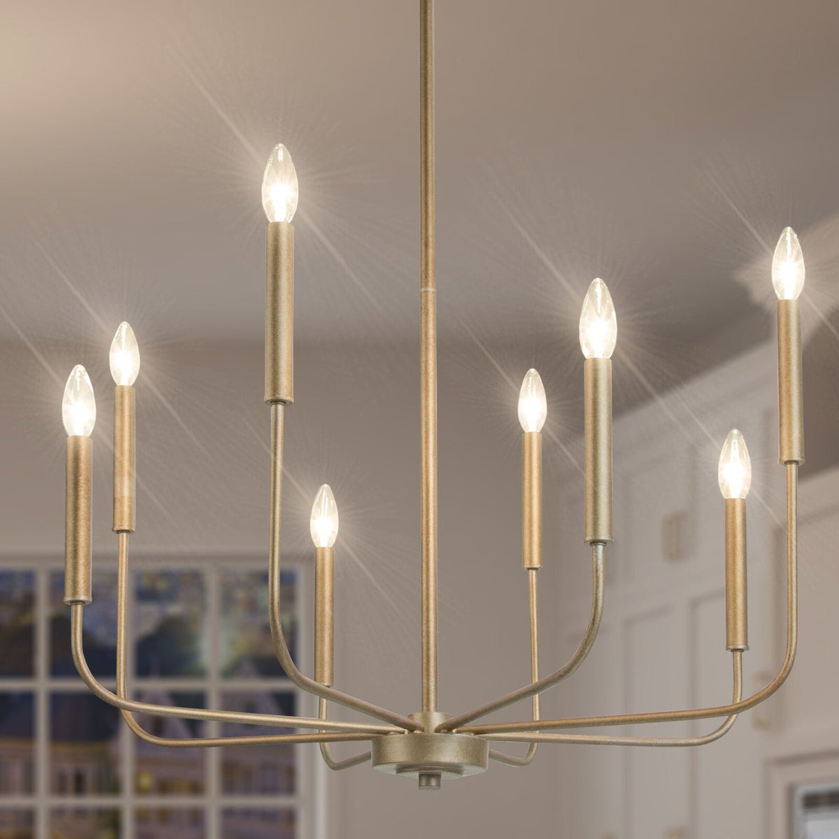 Ulfuvys Modern Candle Industrial Metal Chandelier