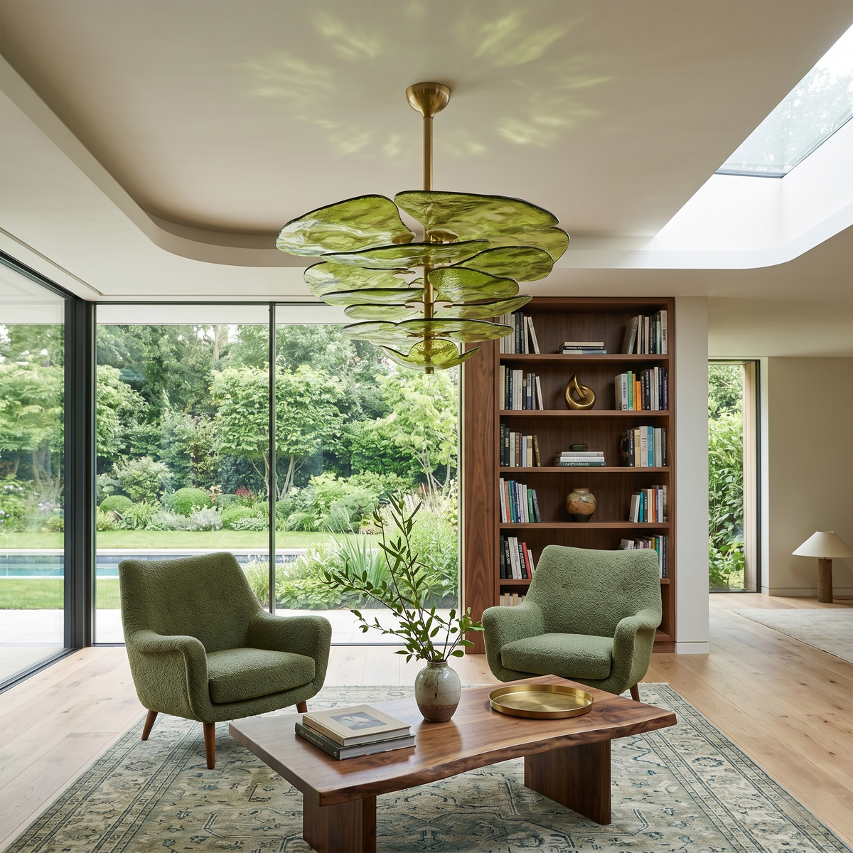 Giby Lotus Leaf Layered Glass Chandelier