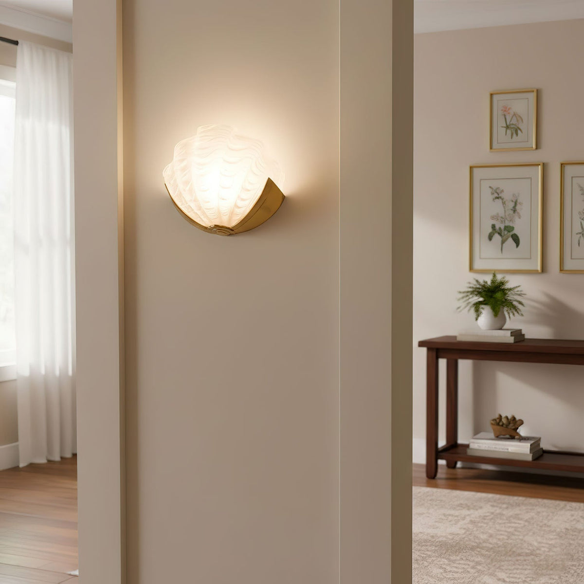 Nico Art Deco Glass Scallop Wall Light