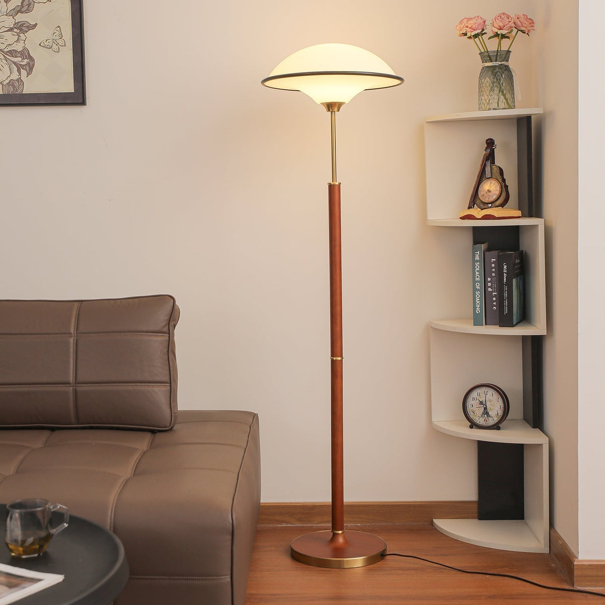 Astralis Wood Art Deco Floor Lamp