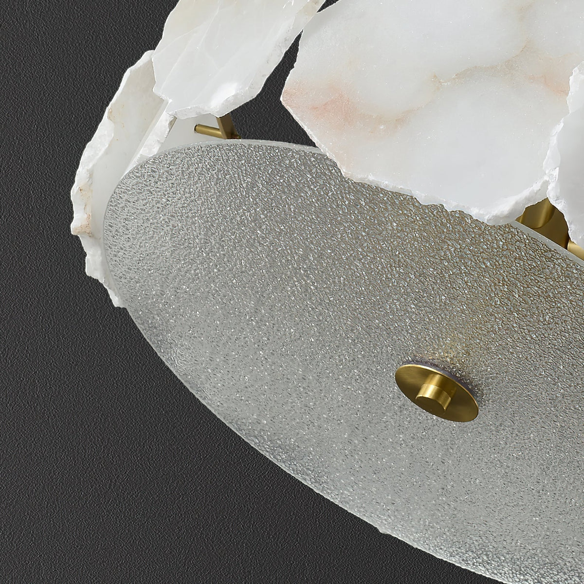 Elay Sophisticated Disc Flat Alabaster Glass Ceiling Light