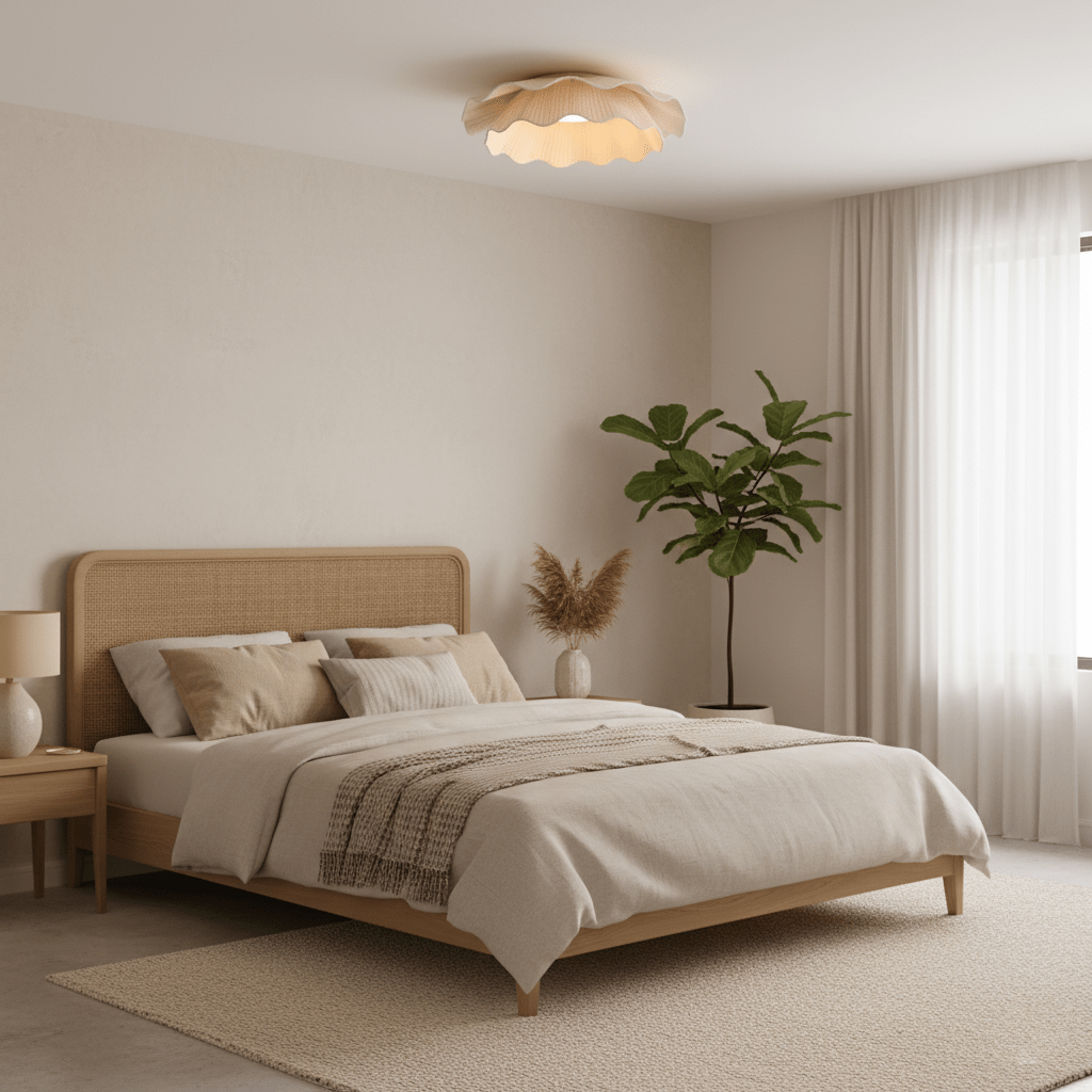 Yiuma Fabric Wave Flush Mount Ceiling Light