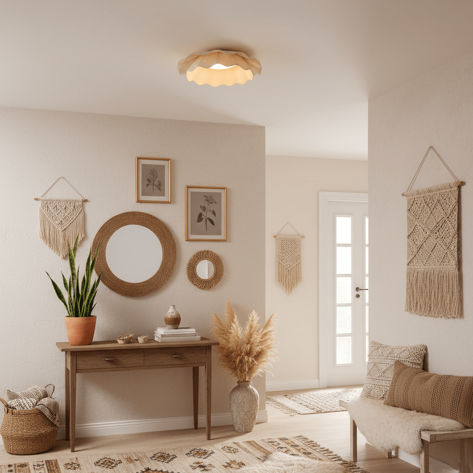 Yiuma Fabric Wave Flush Mount Ceiling Light
