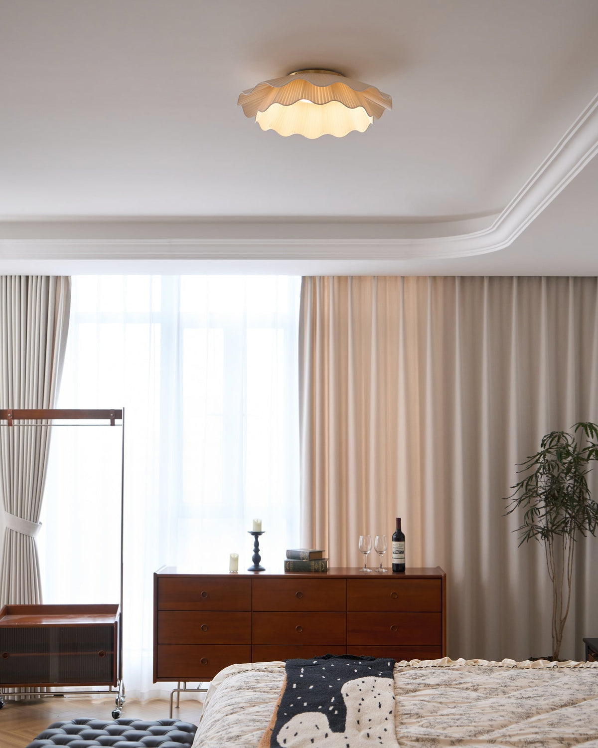 Yiuma Fabric Wave Flush Mount Ceiling Light