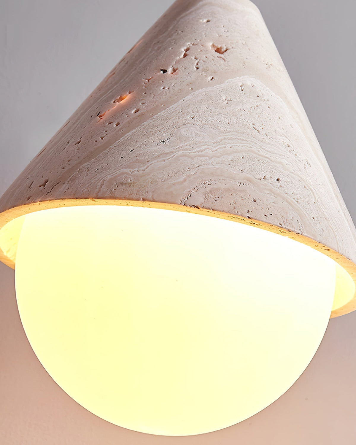 Valaliella Cone Hemisphere Travertine Pendant Light