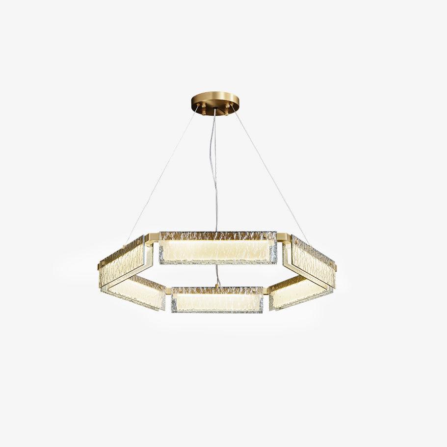 Hexa Luxury Glass LED Chandelier
