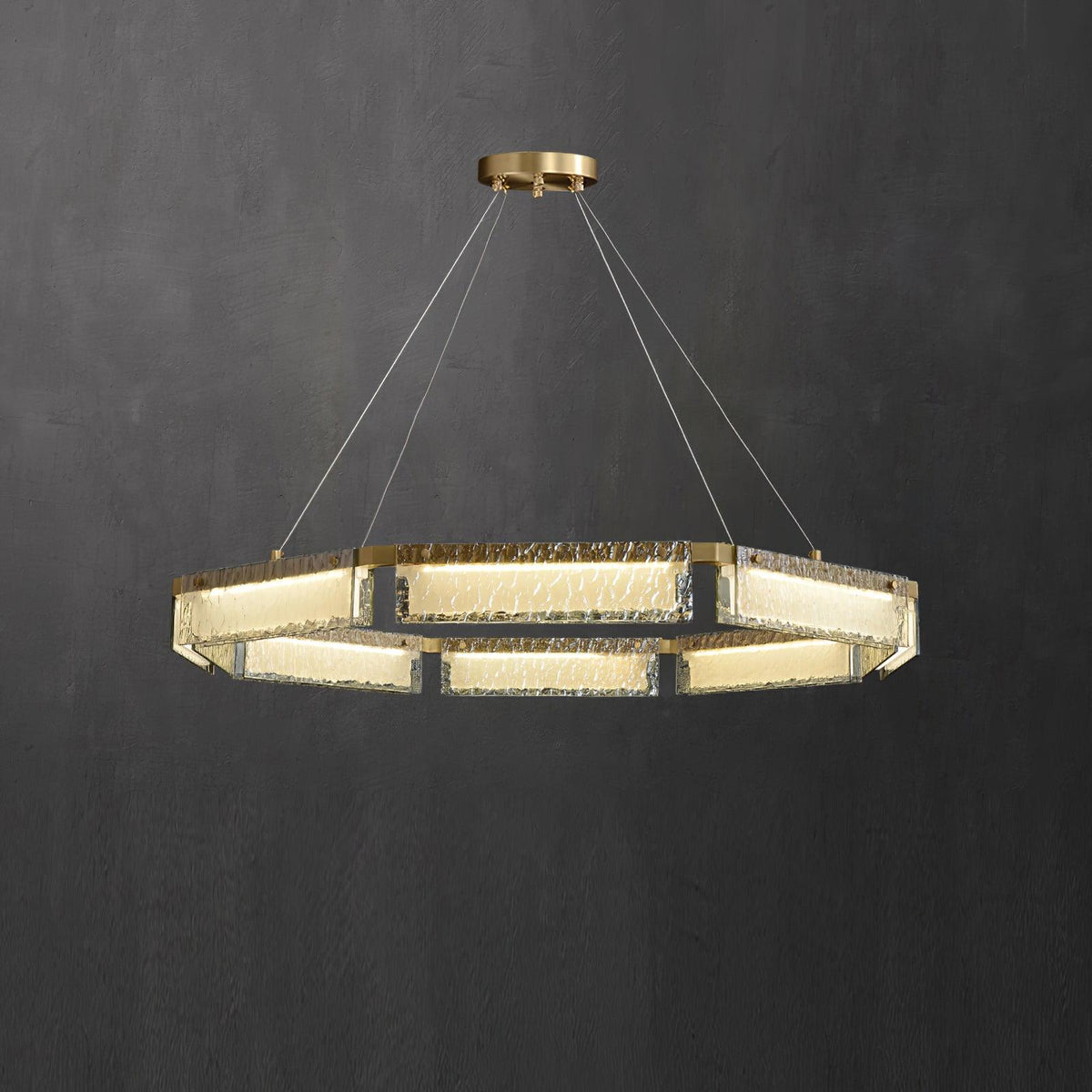 Hexa Luxury Glass LED Chandelier