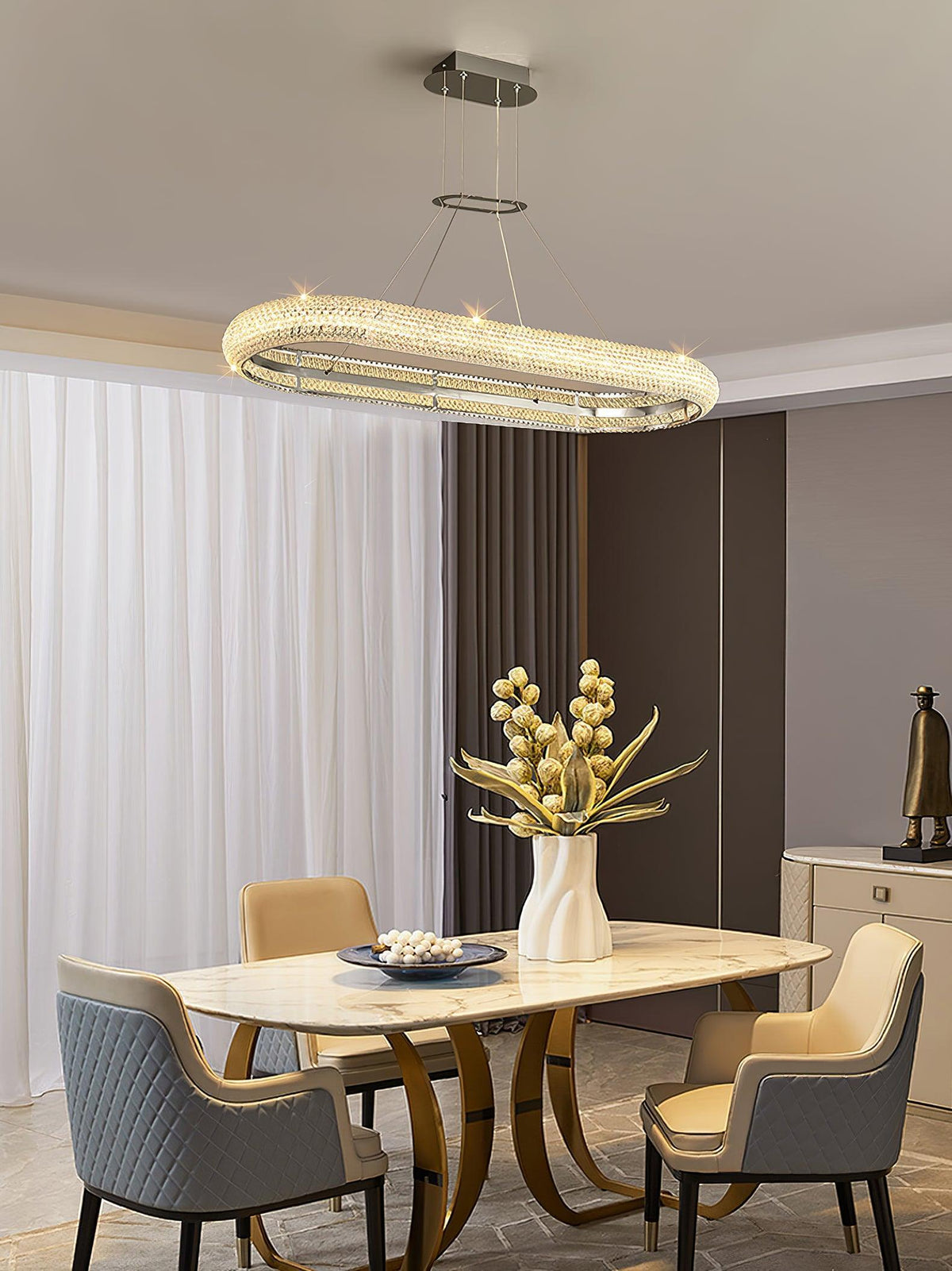 Vazorora Modern Minimalist Ring Crystal Chandelier