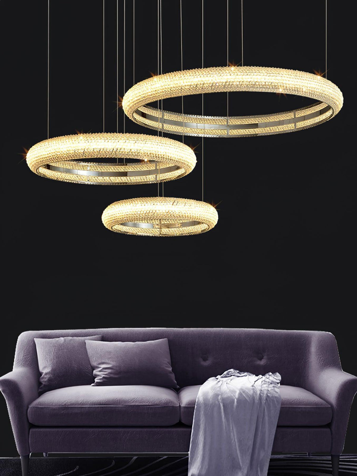 Vazorora Modern Minimalist Ring Crystal Chandelier