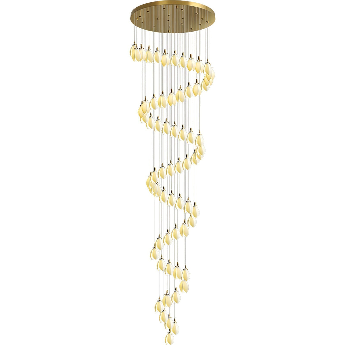 Caphayra Floral Ceramic Brass Chandelier