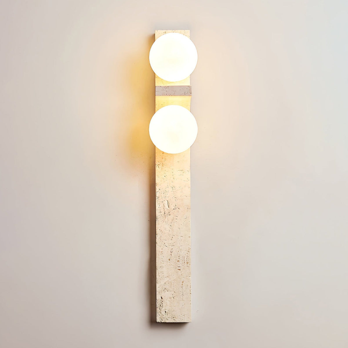 Eirikuvys Organic Modern Minimalist Travertine Wall Sconce