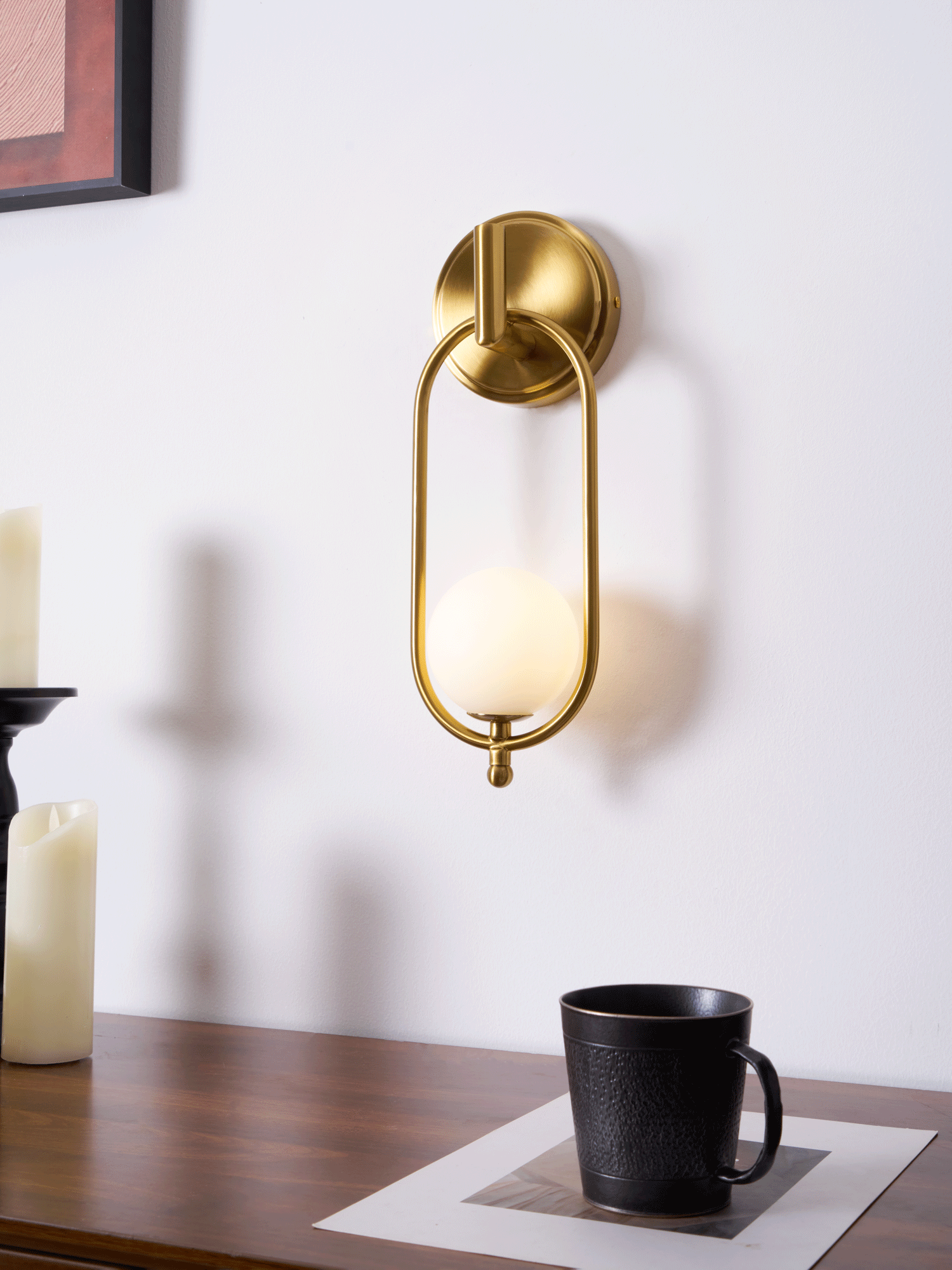 Cumirisra Modern Minimalist Brass Glass Wall Light