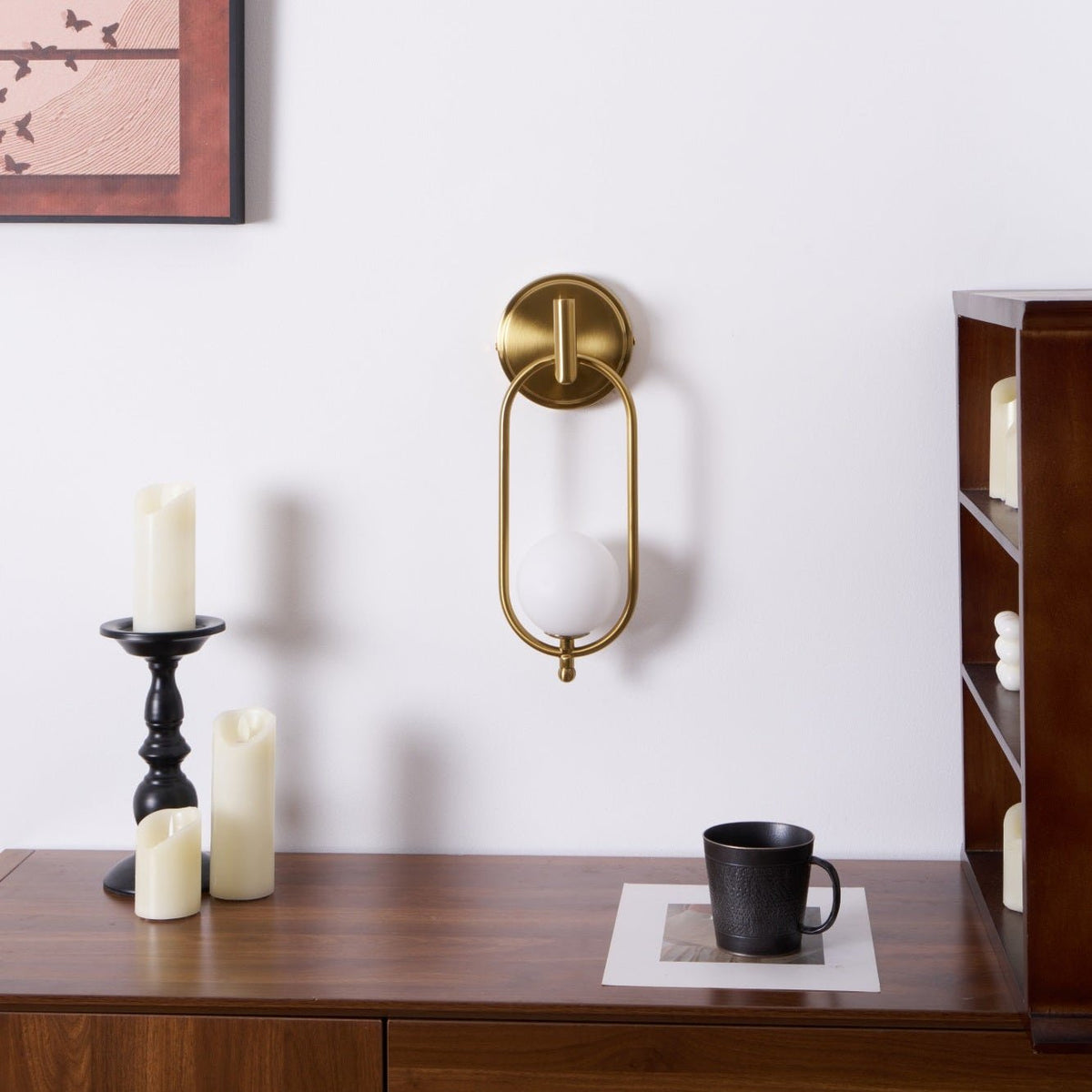 Cumirisra Modern Minimalist Brass Glass Wall Light