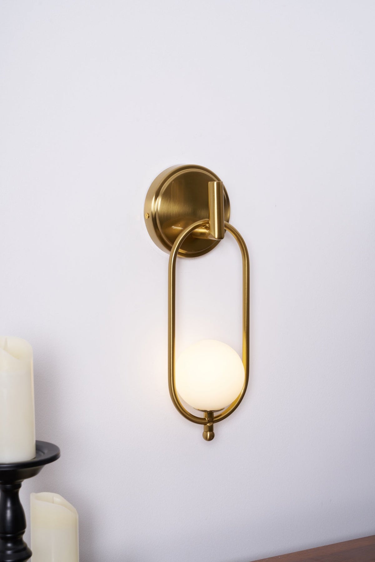 Cumirisra Modern Minimalist Brass Glass Wall Light