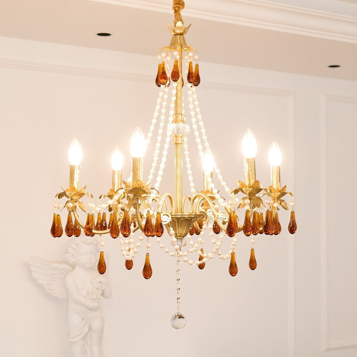Ormirara Postmodern Luxury Amber Crystal Chandelier