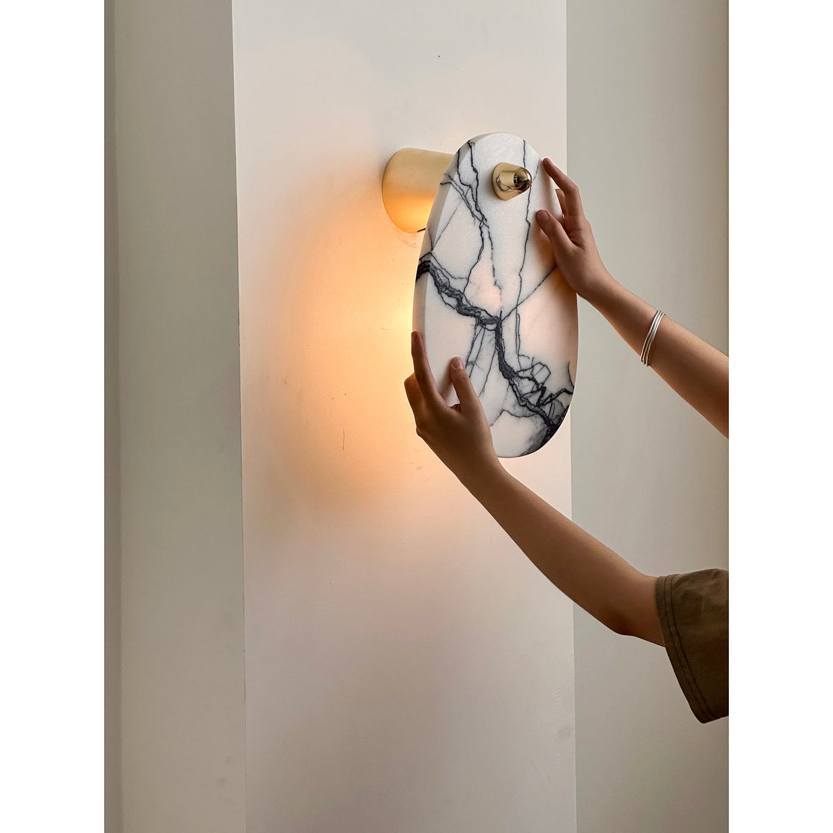 Norduvys Modern Luxurious Metal Marble Wall Lamp
