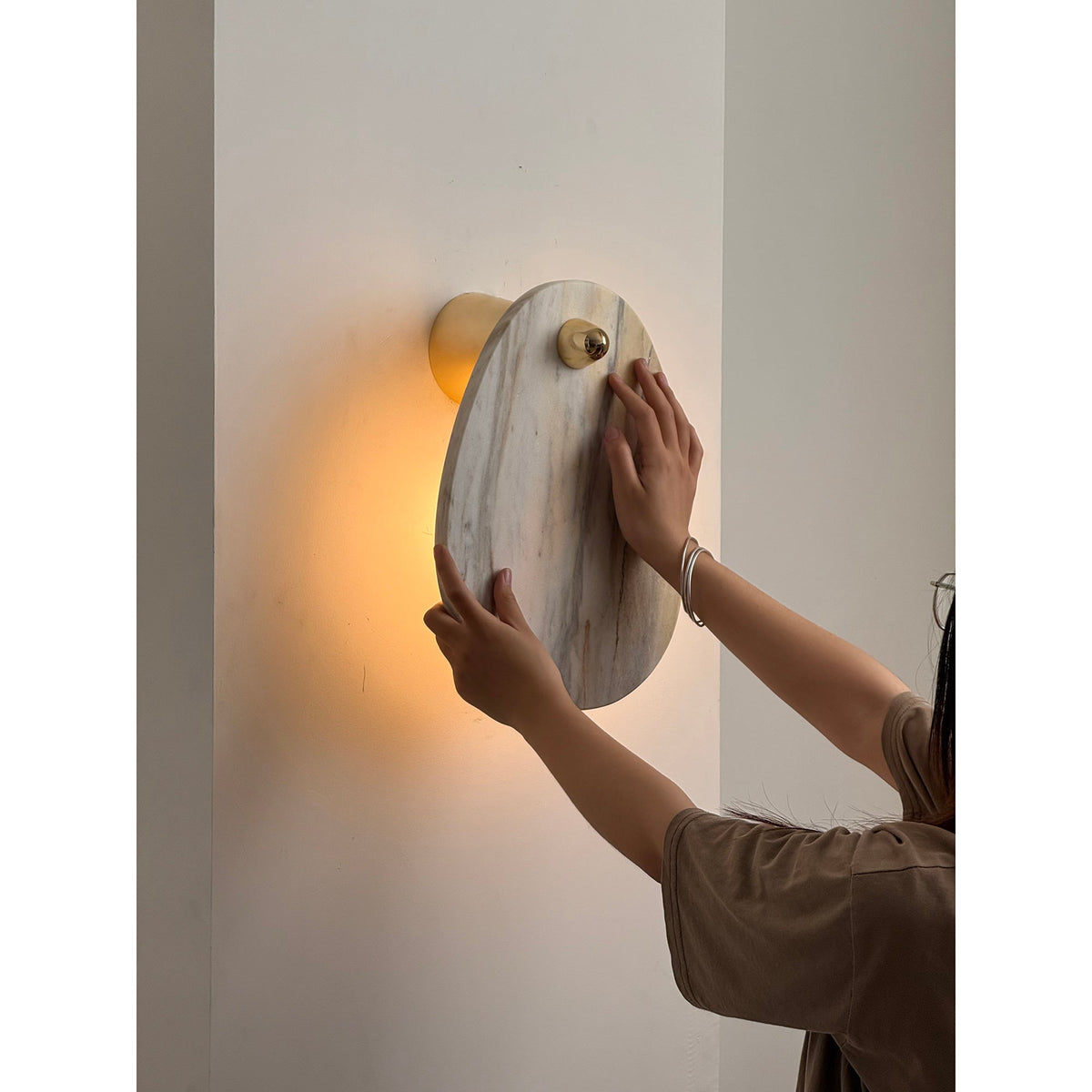 Norduvys Modern Luxurious Metal Marble Wall Lamp