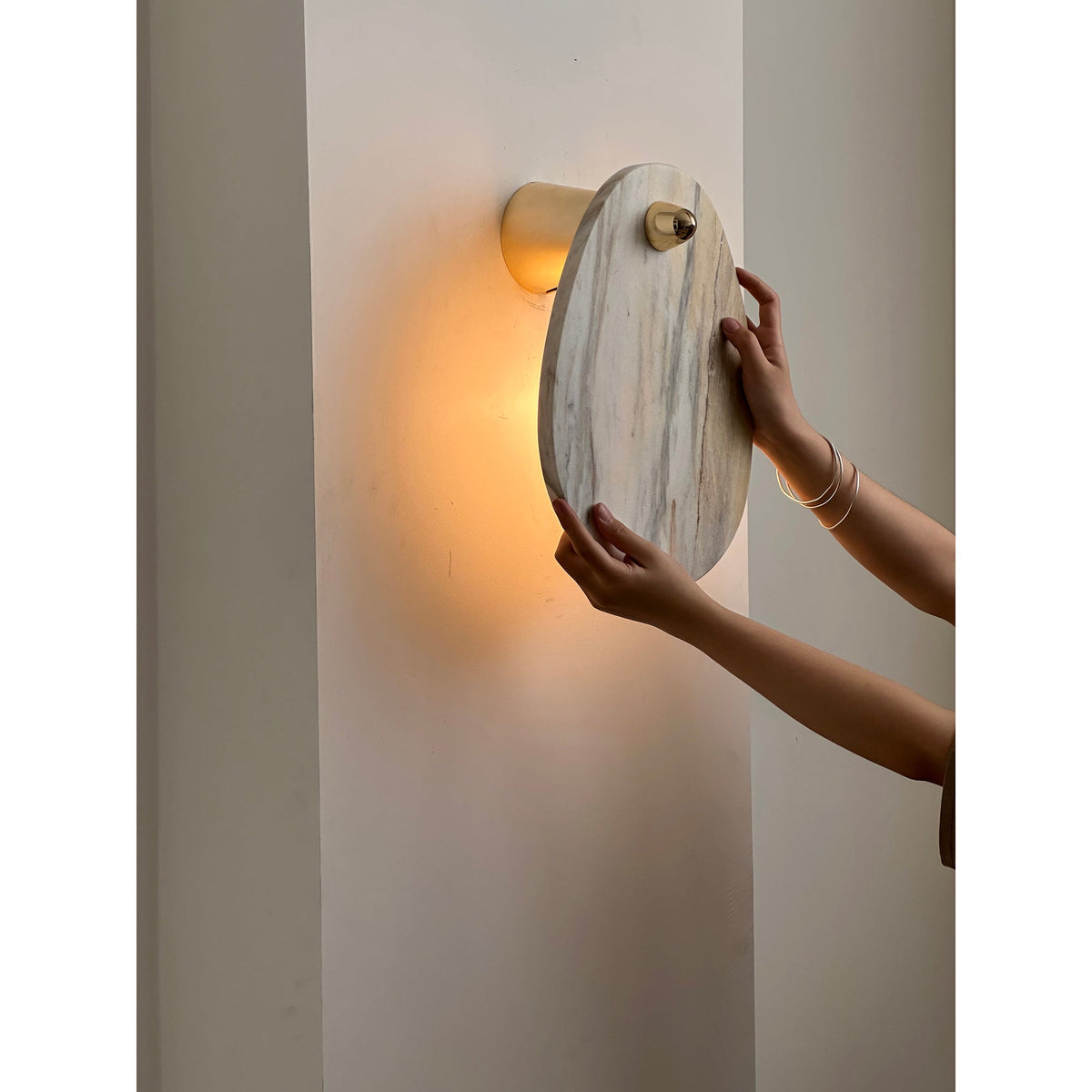 Norduvys Modern Luxurious Metal Marble Wall Lamp