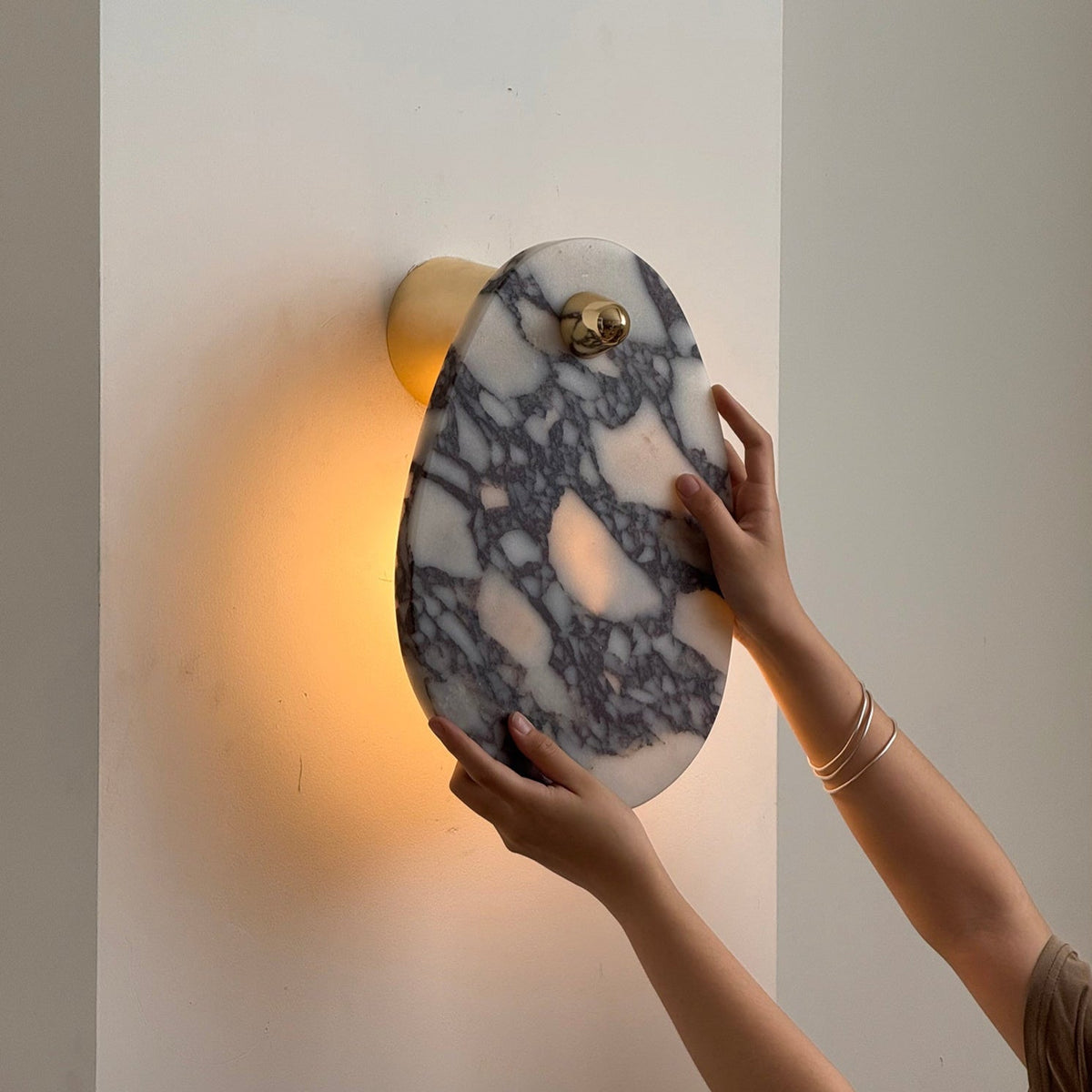 Norduvys Modern Luxurious Metal Marble Wall Lamp