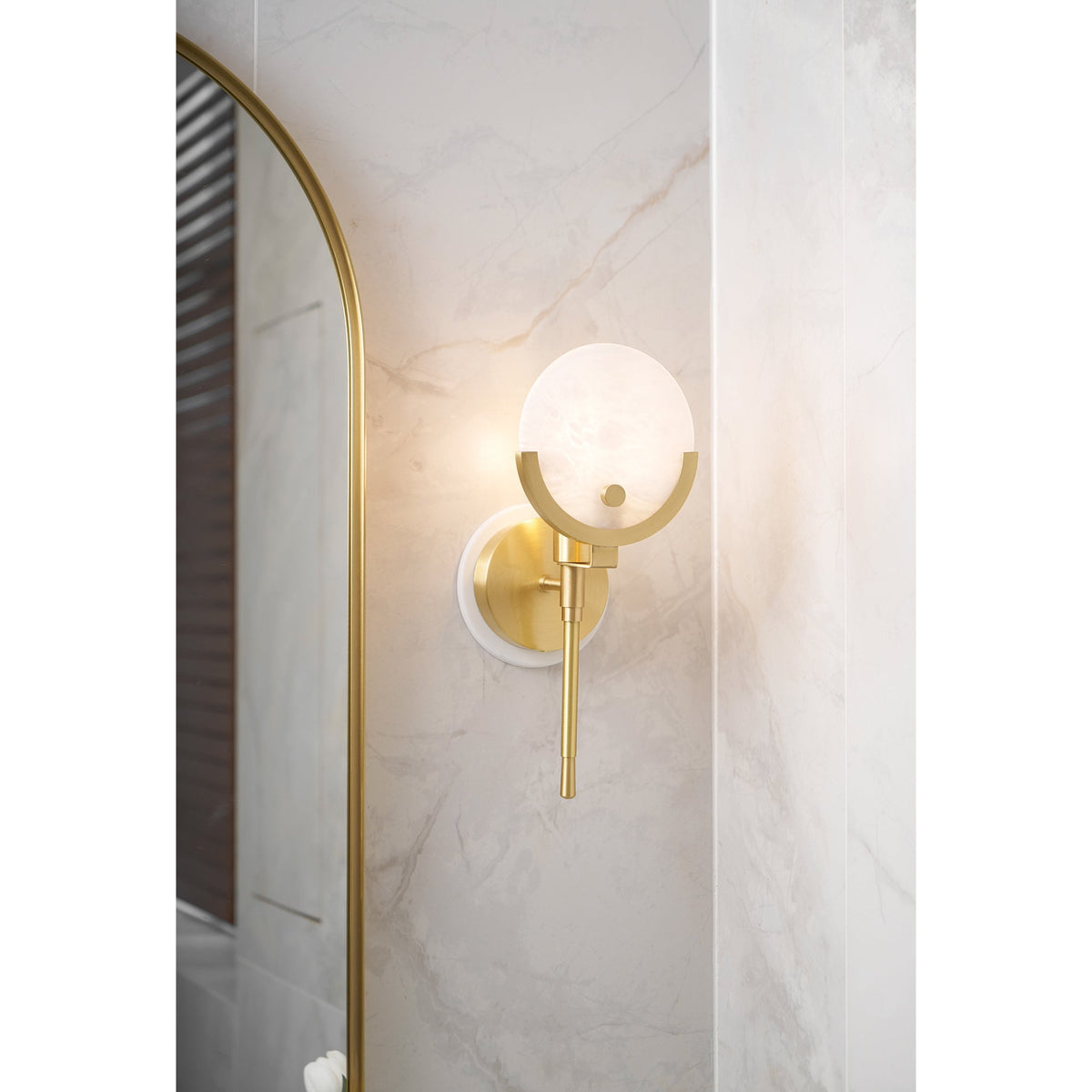 Keden Cradle Alabaster Globe Indoor Wall Light