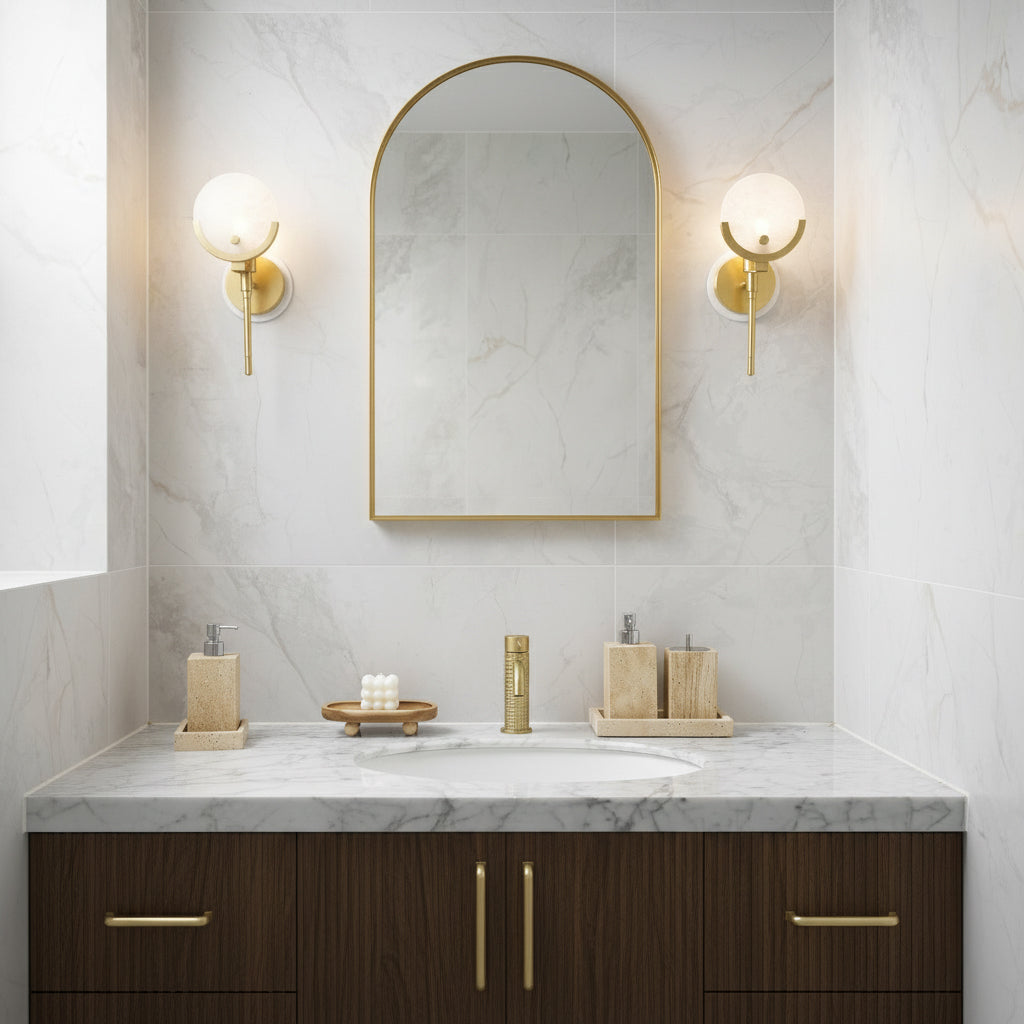 Keden Cradle Alabaster Globe Indoor Wall Light