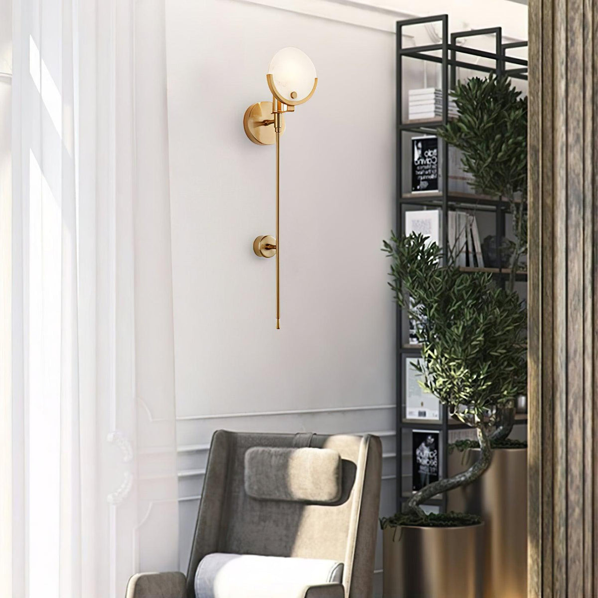 Aminex Sphere Alabaster Wall Light