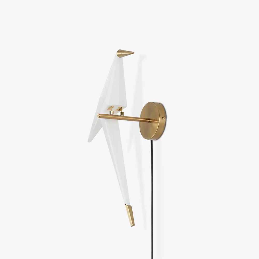 Visileth Nordic Art Crane Plug-In Wall Lamp