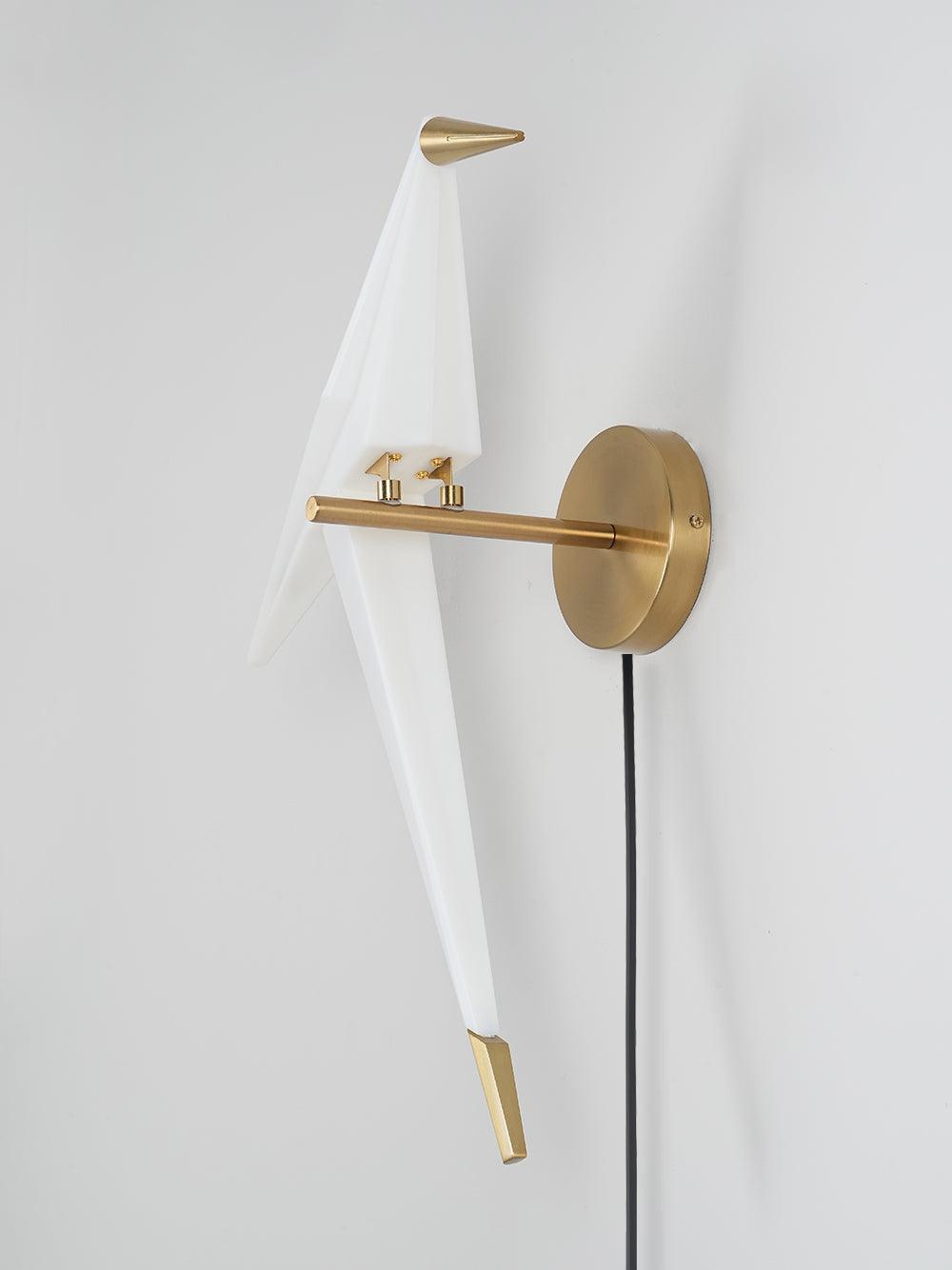 Visileth Nordic Art Crane Plug-In Wall Lamp