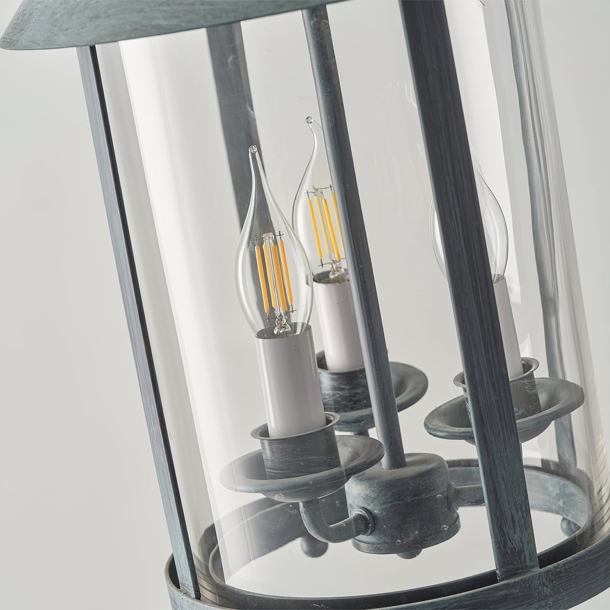 Tinduvyh Vintage Industrial Metal Glass Lantern Pendant Lamp