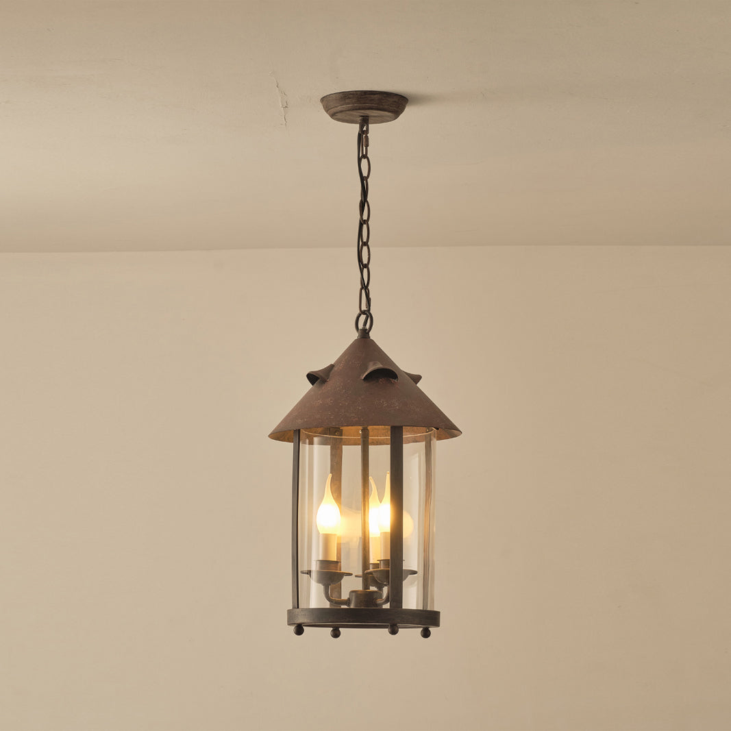 Tinduvyh Vintage Industrial Metal Glass Lantern Pendant Lamp
