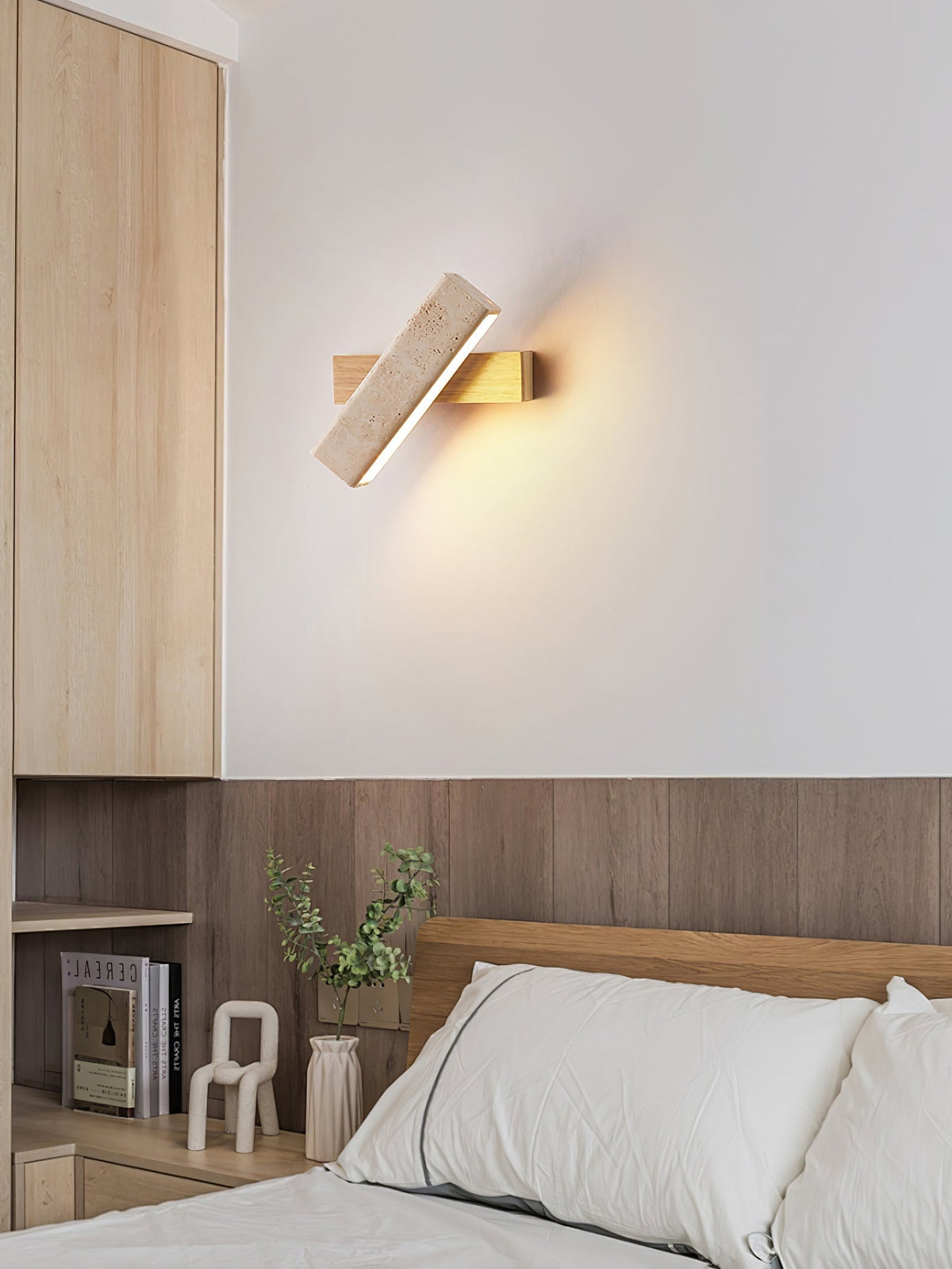 Esorora Rectangular Travertine Wall Light