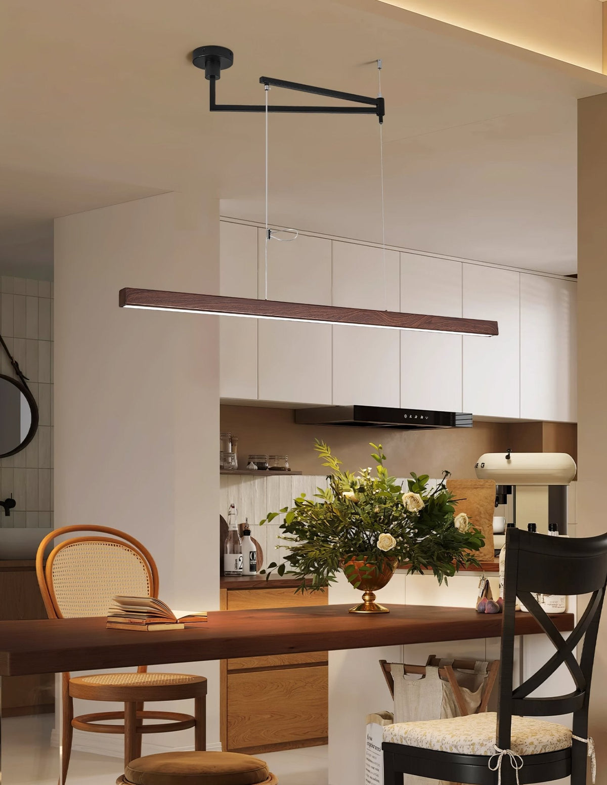 Sorva Swing Arm Linear Pendant Light