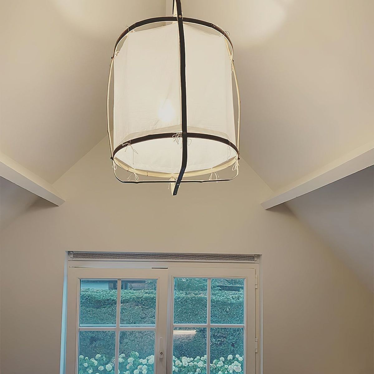Arioelia Pendant Lamp Bamboo Shade for Living Room