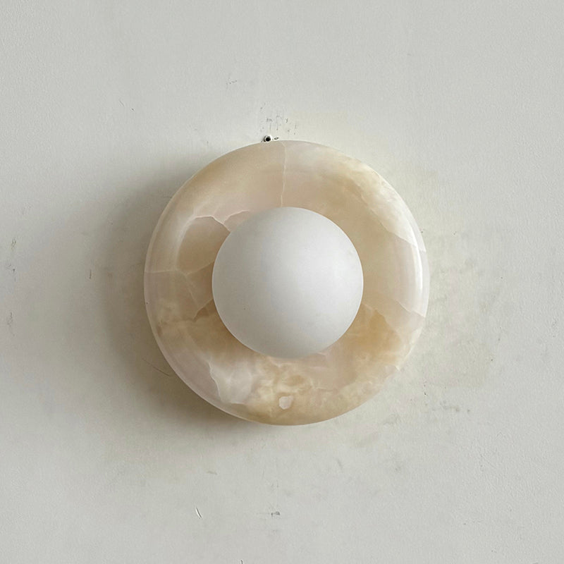 Aursilos Premium Nordic Art White Jade Glass Sconce Wall Lamp