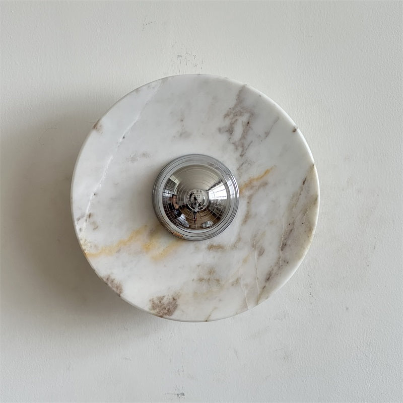 Alba Modern Minimalist Chrome Marble Wall Lamp