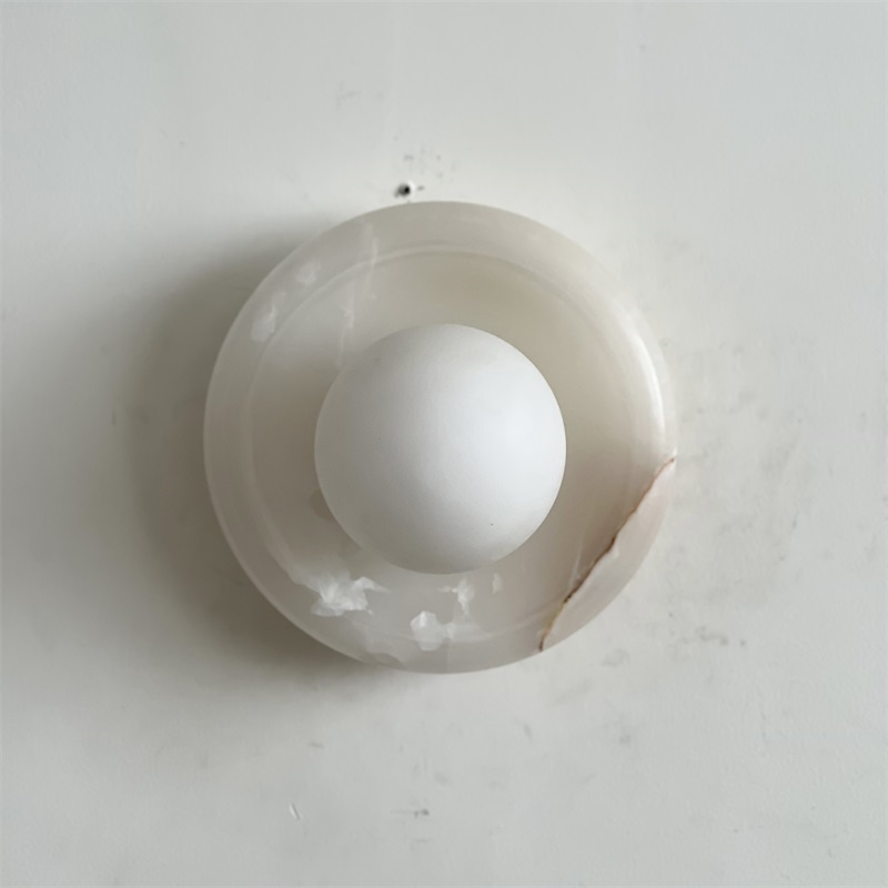 Aursilos Premium Nordic Art White Jade Glass Sconce Wall Lamp
