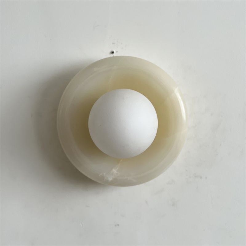 Aursilos Premium Nordic Art White Jade Glass Sconce Wall Lamp