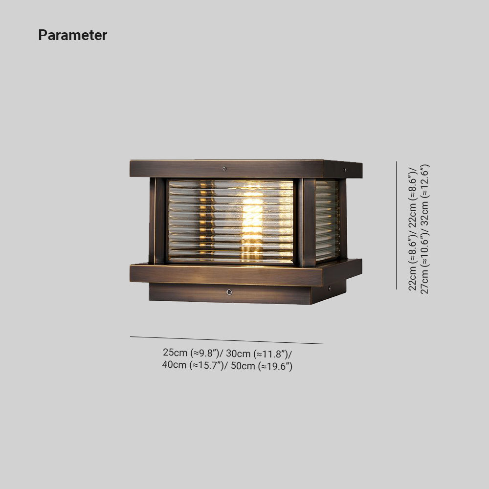 Ray Modern Rectangular Metal Outdoor Solar Lamp Brass Bronze - Lamp Outdoor