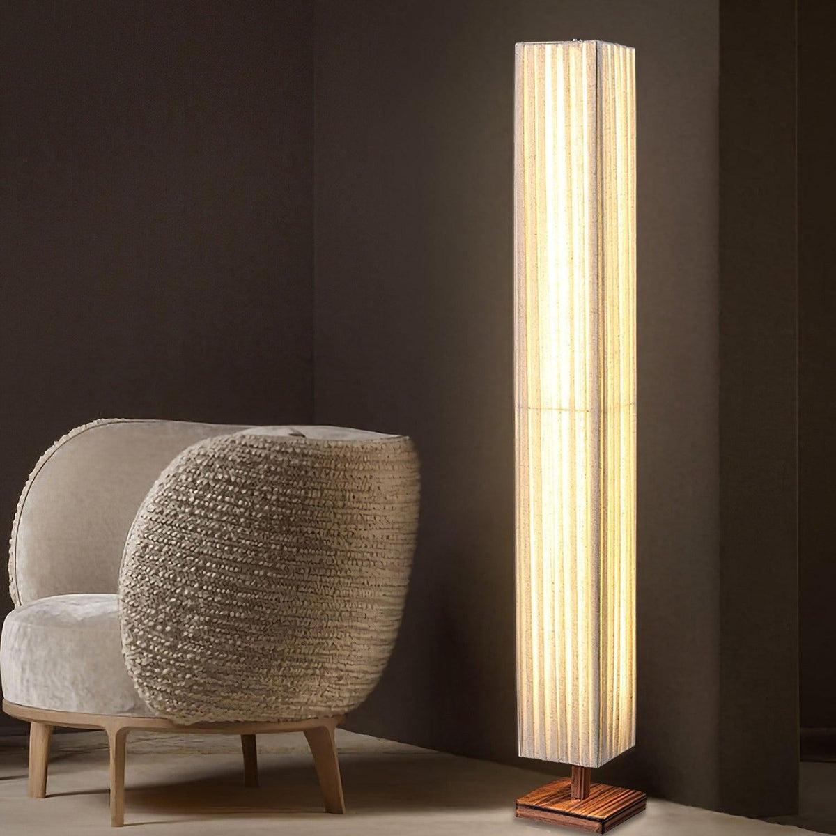Vesolyre Japandi Fabric Floor Lamp