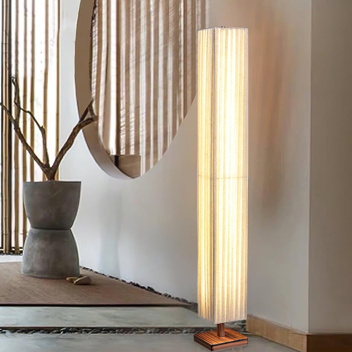 Vesolyre Japandi Fabric Floor Lamp