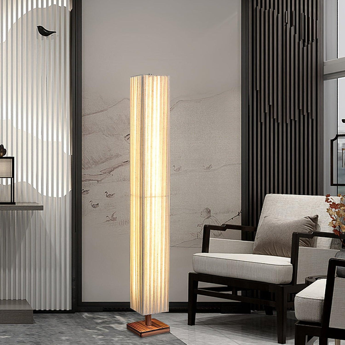 Vesolyre Japandi Fabric Floor Lamp