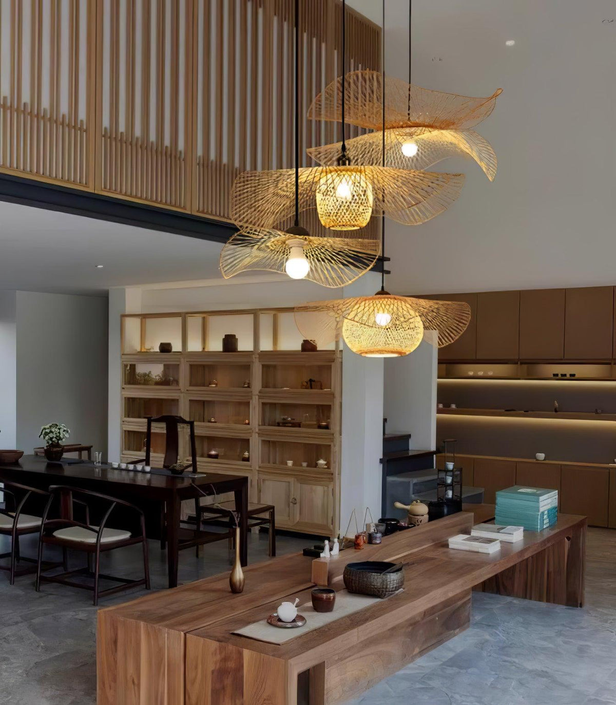 Twirl Bamboo Frame Pendant Lamp
