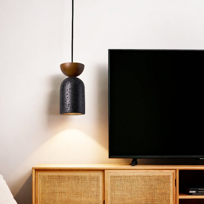 Iris Focused Black Travertine Pendant Light