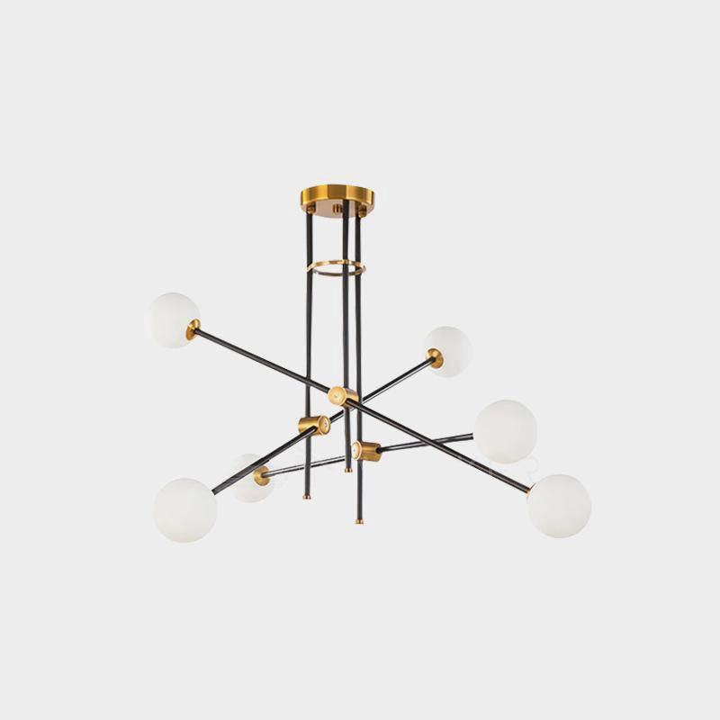 Celirissa Chandelier SI Brass Glass Globe