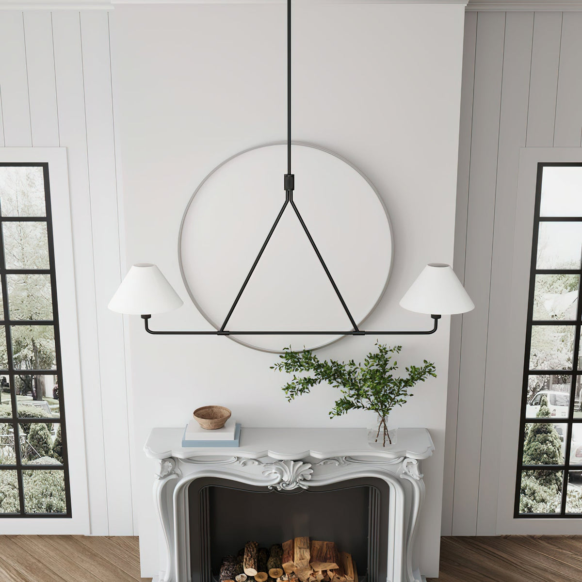 Vase Chandelier Cone Shade Minimalist