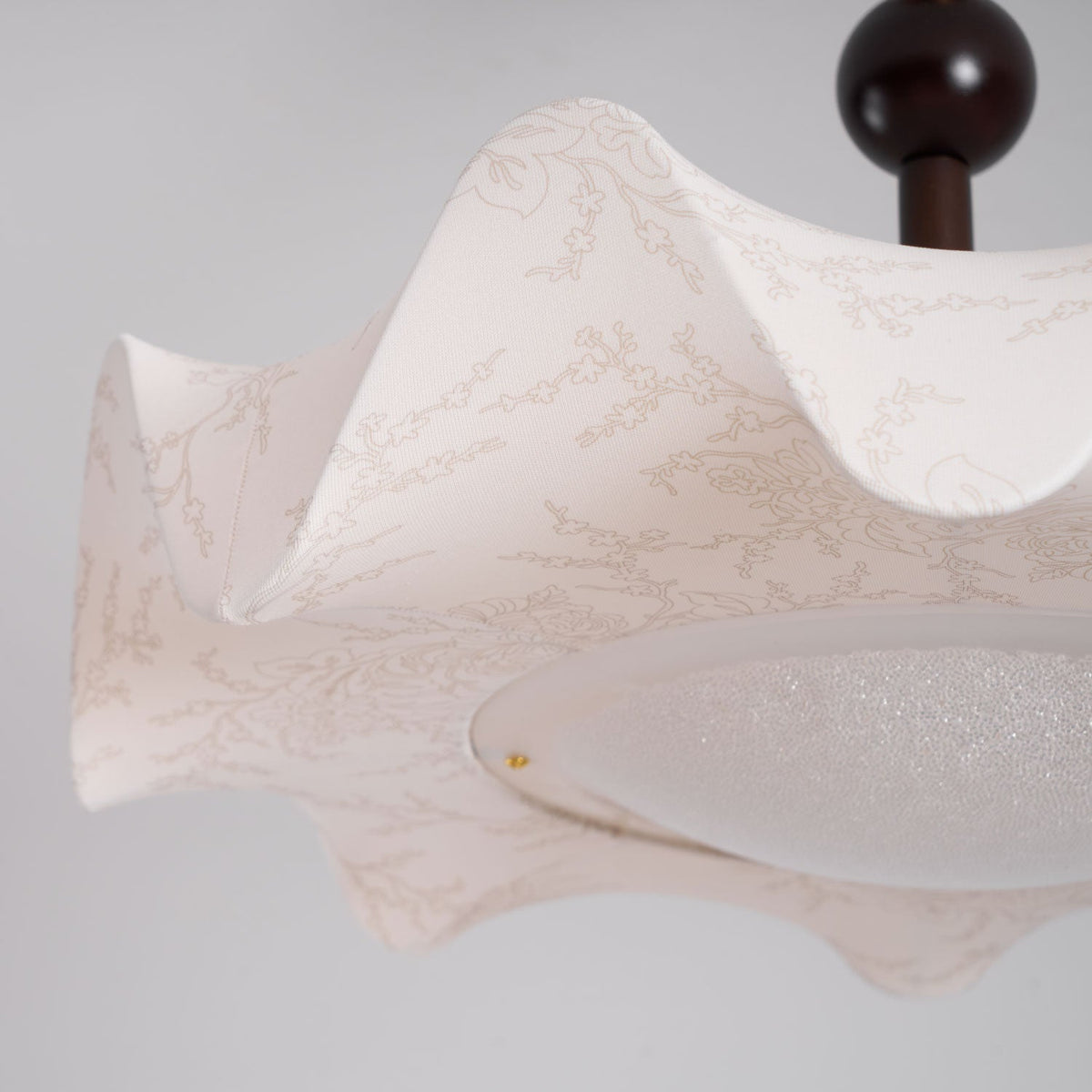 Avlorus Traditional Premium Elegance Wood Fabric Ceiling Light