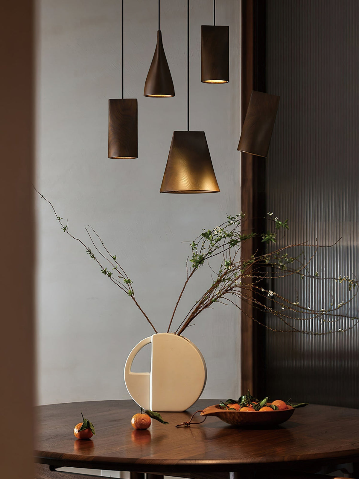 Ivarara Asymmetrical Wood Pendant Light