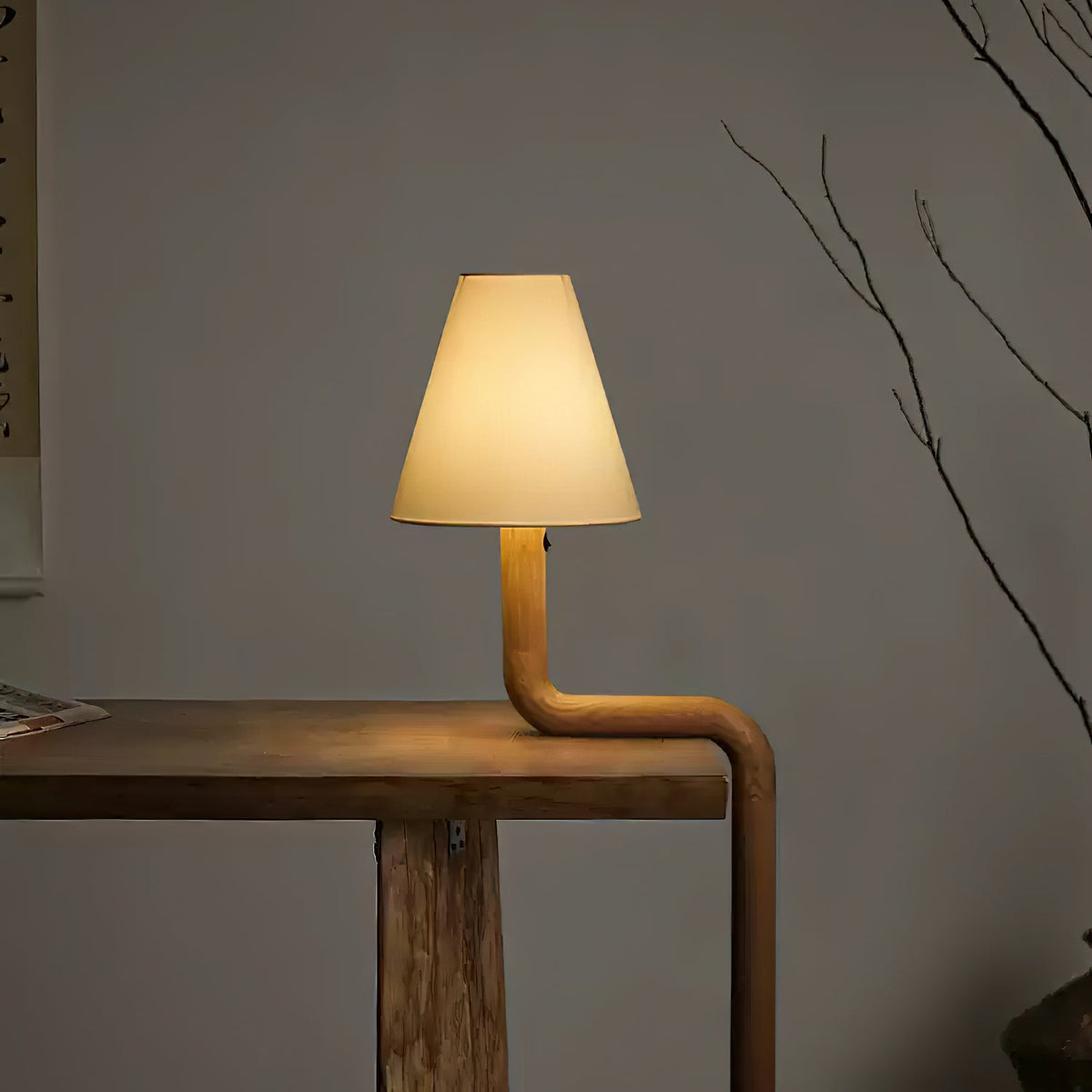 Syleielle Bend Wood Table Lamp